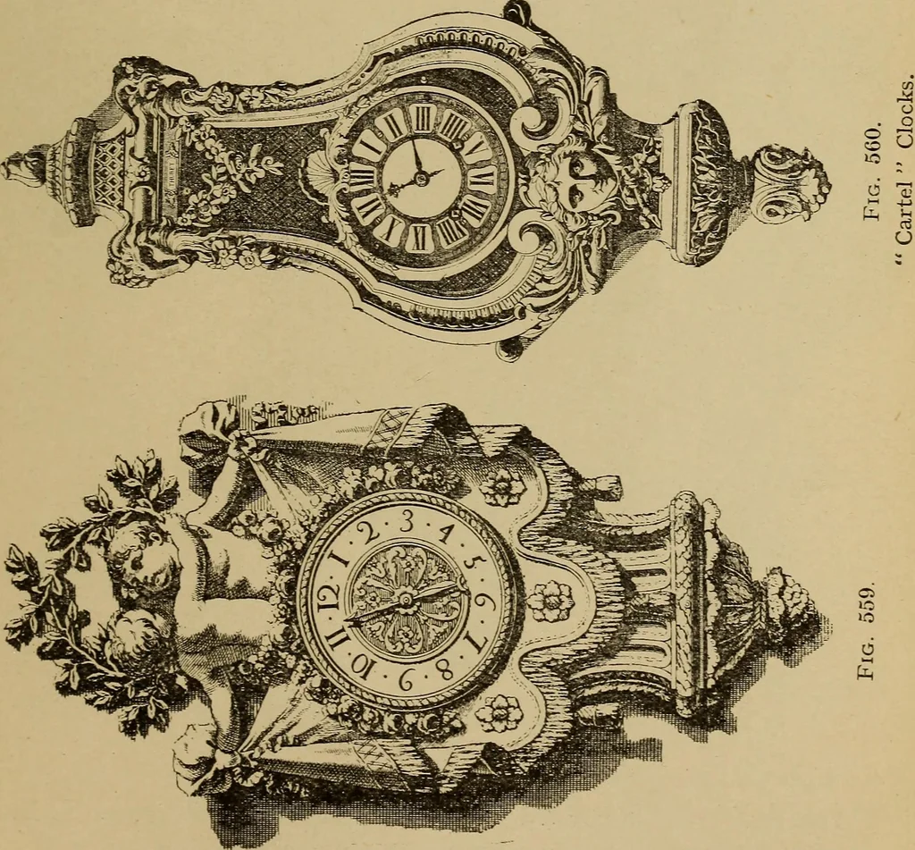 An illustration from Old clocks and watches & their makers : being an historical and descriptive account of the different styles of clocks and watches of the past, in England and abroad, to which is added a list of nearly twelve thousand makers, 1922, leaf 442