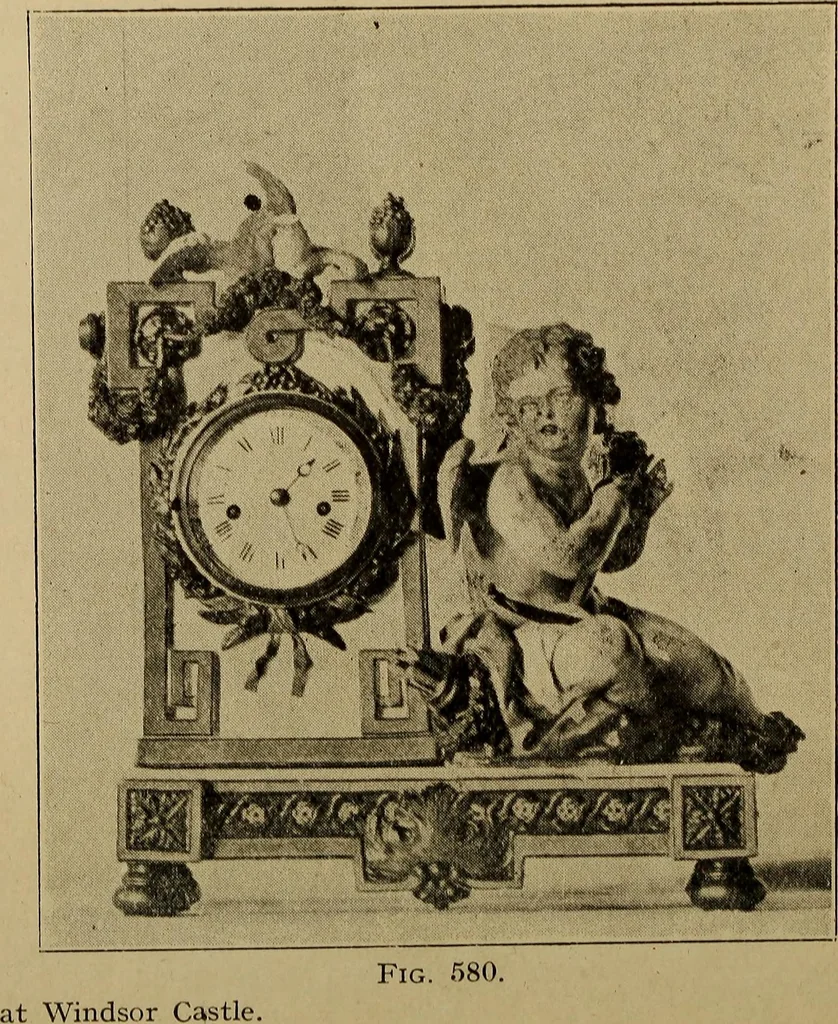 An illustration from Old clocks and watches & their makers : being an historical and descriptive account of the different styles of clocks and watches of the past, in England and abroad, to which is added a list of nearly twelve thousand makers, 1922, leaf 455