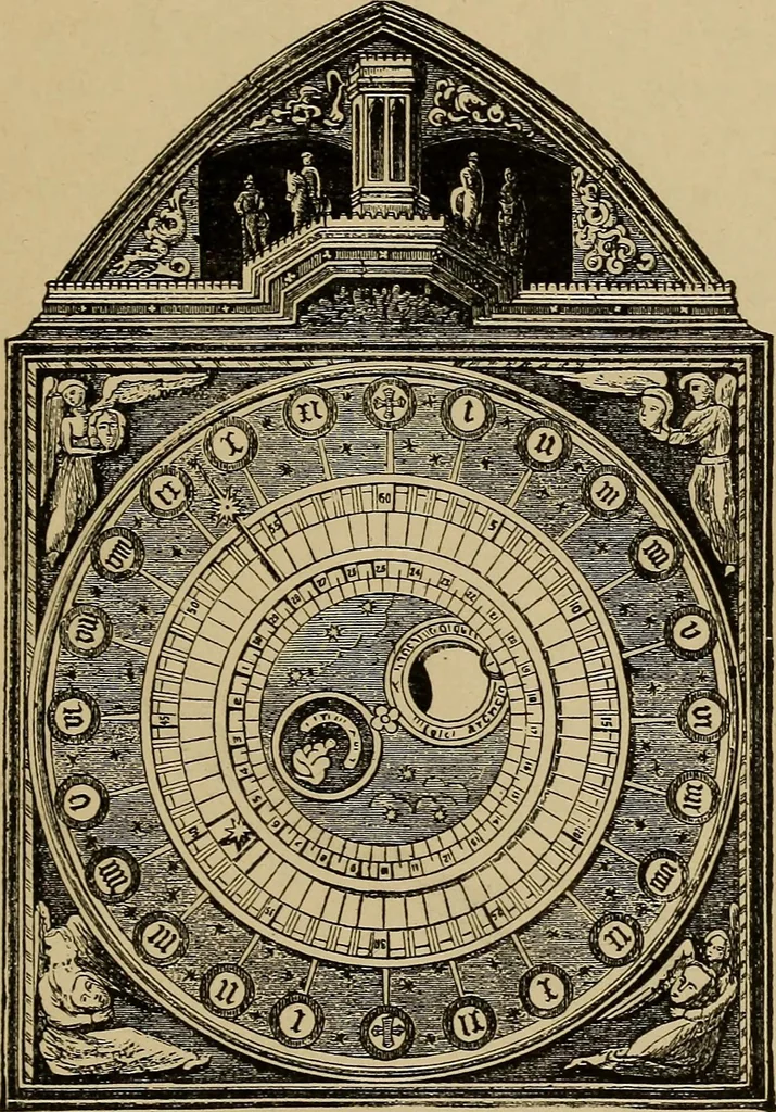 An illustration from Old clocks and watches & their makers : being an historical and descriptive account of the different styles of clocks and watches of the past, in England and abroad, to which is added a list of nearly twelve thousand makers, 1922, leaf 46