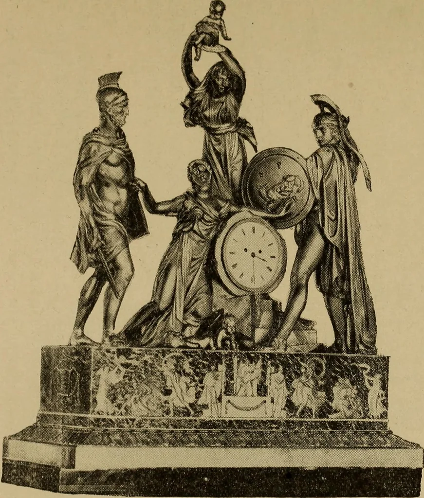 An illustration from Old clocks and watches & their makers : being an historical and descriptive account of the different styles of clocks and watches of the past, in England and abroad, to which is added a list of nearly twelve thousand makers, 1922, leaf 464