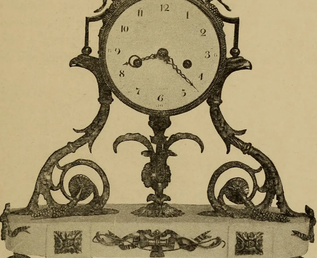 An illustration from Old clocks and watches & their makers : being an historical and descriptive account of the different styles of clocks and watches of the past, in England and abroad, to which is added a list of nearly twelve thousand makers, 1922, leaf 466