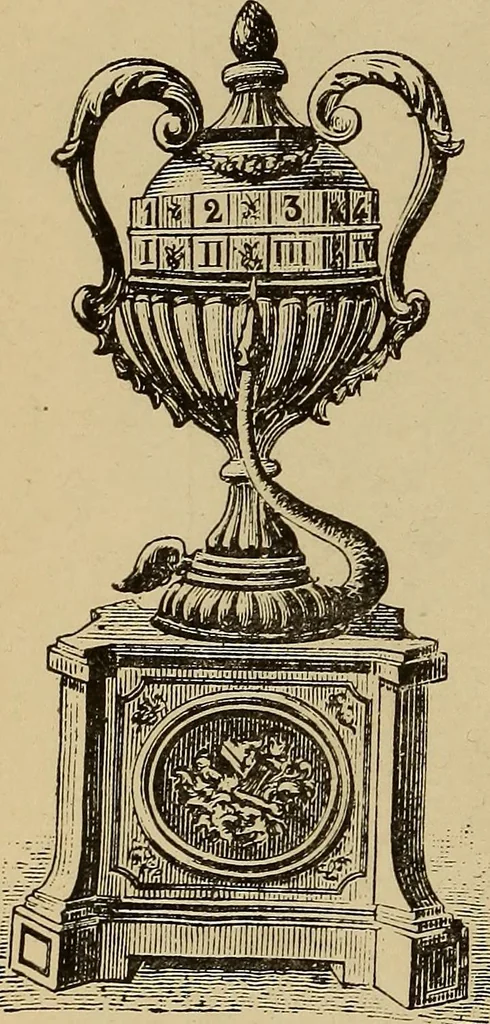 An illustration from Old clocks and watches & their makers : being an historical and descriptive account of the different styles of clocks and watches of the past, in England and abroad, to which is added a list of nearly twelve thousand makers, 1922, leaf 481
