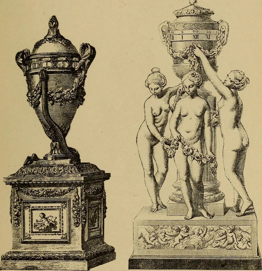 An illustration from Old clocks and watches & their makers : being an historical and descriptive account of the different styles of clocks and watches of the past, in England and abroad, to which is added a list of nearly twelve thousand makers, 1922, leaf 482