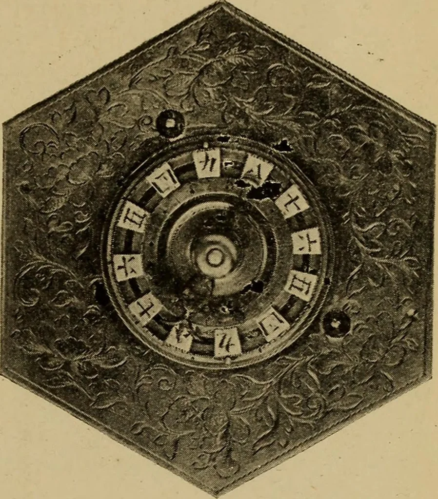 An illustration from Old clocks and watches & their makers : being an historical and descriptive account of the different styles of clocks and watches of the past, in England and abroad, to which is added a list of nearly twelve thousand makers, 1922, leaf 492
