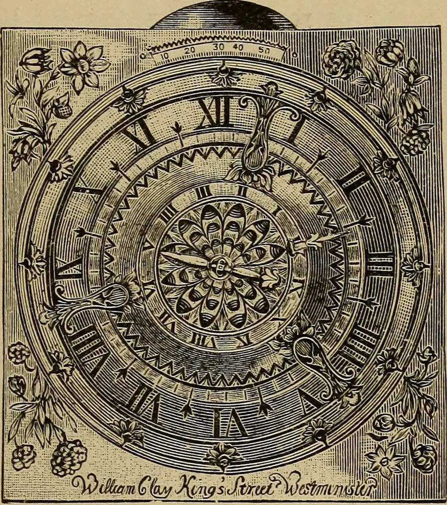 An illustration from Old clocks and watches & their makers : being an historical and descriptive account of the different styles of clocks and watches of the past, in England and abroad, to which is added a list of nearly twelve thousand makers, 1922, leaf 518