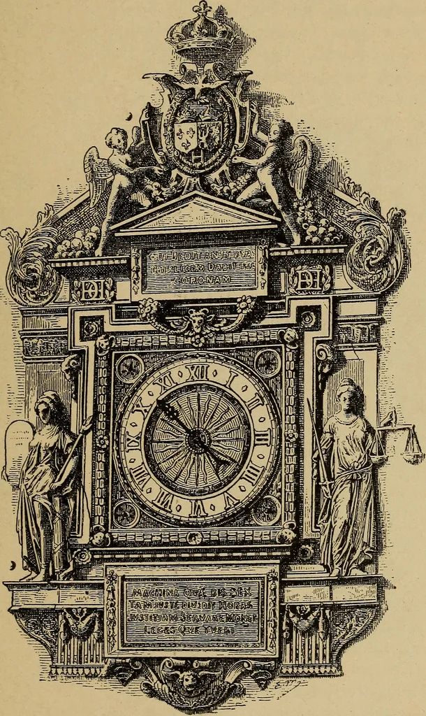 An illustration from Old clocks and watches & their makers : being an historical and descriptive account of the different styles of clocks and watches of the past, in England and abroad, to which is added a list of nearly twelve thousand makers, 1922, leaf 52