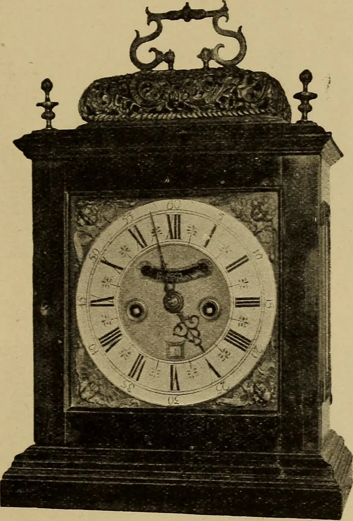 An illustration from Old clocks and watches & their makers : being an historical and descriptive account of the different styles of clocks and watches of the past, in England and abroad, to which is added a list of nearly twelve thousand makers, 1922, leaf 586