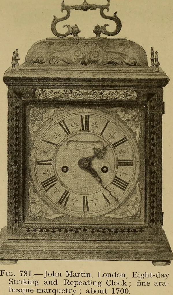 An illustration from Old clocks and watches & their makers : being an historical and descriptive account of the different styles of clocks and watches of the past, in England and abroad, to which is added a list of nearly twelve thousand makers, 1922, leaf 588