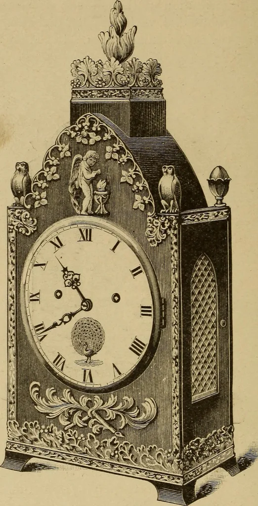 An illustration from Old clocks and watches & their makers : being an historical and descriptive account of the different styles of clocks and watches of the past, in England and abroad, to which is added a list of nearly twelve thousand makers, 1922, leaf 595