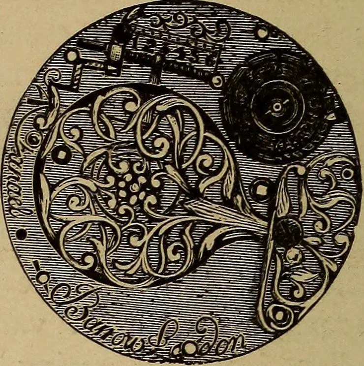 An illustration from Old clocks and watches & their makers : being an historical and descriptive account of the different styles of clocks and watches of the past, in England and abroad, to which is added a list of nearly twelve thousand makers, 1922, leaf 623