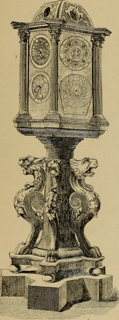 An illustration from Old clocks and watches & their makers : being an historical and descriptive account of the different styles of clocks and watches of the past, in England and abroad, to which is added a list of nearly twelve thousand makers, 1922, leaf 72
