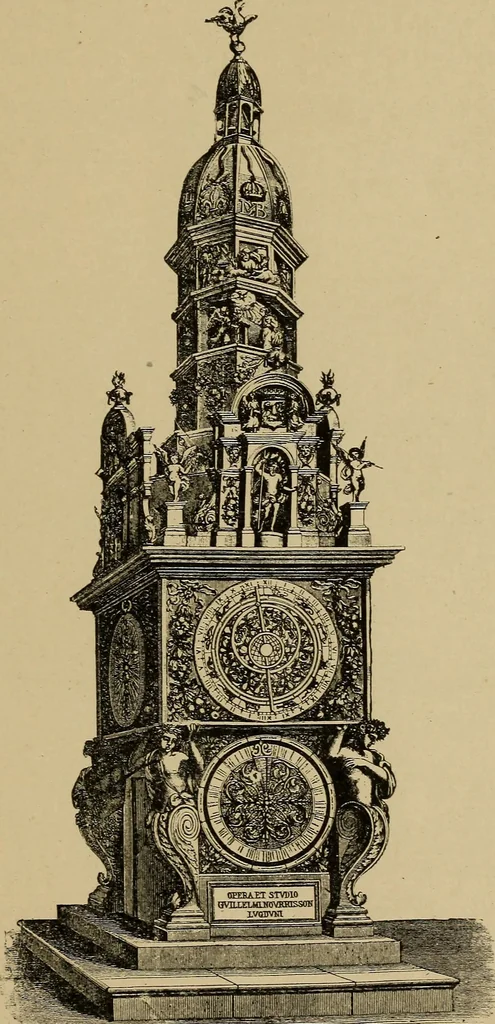 An illustration from Old clocks and watches & their makers : being an historical and descriptive account of the different styles of clocks and watches of the past, in England and abroad, to which is added a list of nearly twelve thousand makers, 1922, leaf 74