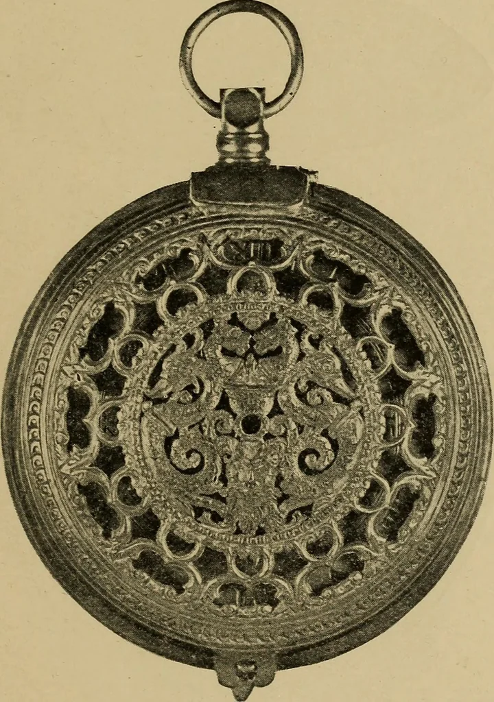 An illustration from Old clocks and watches & their makers : being an historical and descriptive account of the different styles of clocks and watches of the past, in England and abroad, to which is added a list of nearly twelve thousand makers, 1922, leaf 80