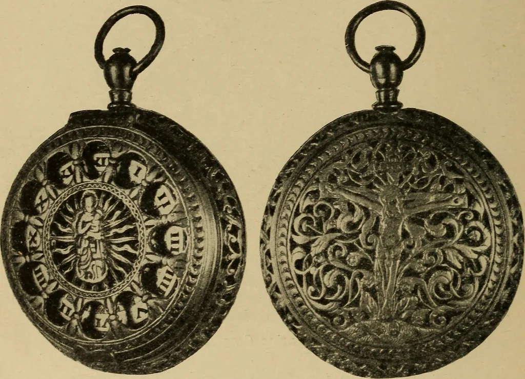 An illustration from Old clocks and watches & their makers : being an historical and descriptive account of the different styles of clocks and watches of the past, in England and abroad, to which is added a list of nearly twelve thousand makers, 1922, leaf 83