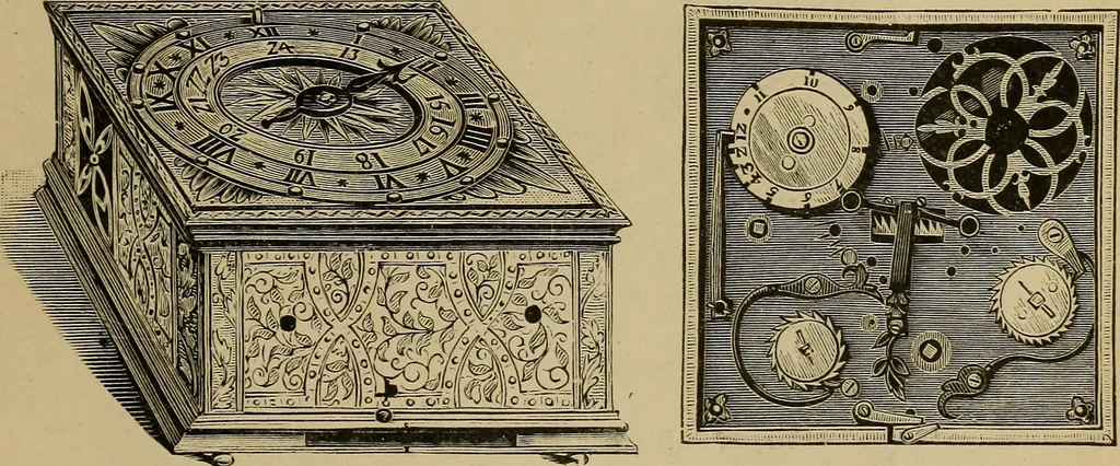 An illustration from Old clocks and watches & their makers : being an historical and descriptive account of the different styles of clocks and watches of the past, in England and abroad, to which is added a list of nearly twelve thousand makers, 1922, leaf 84