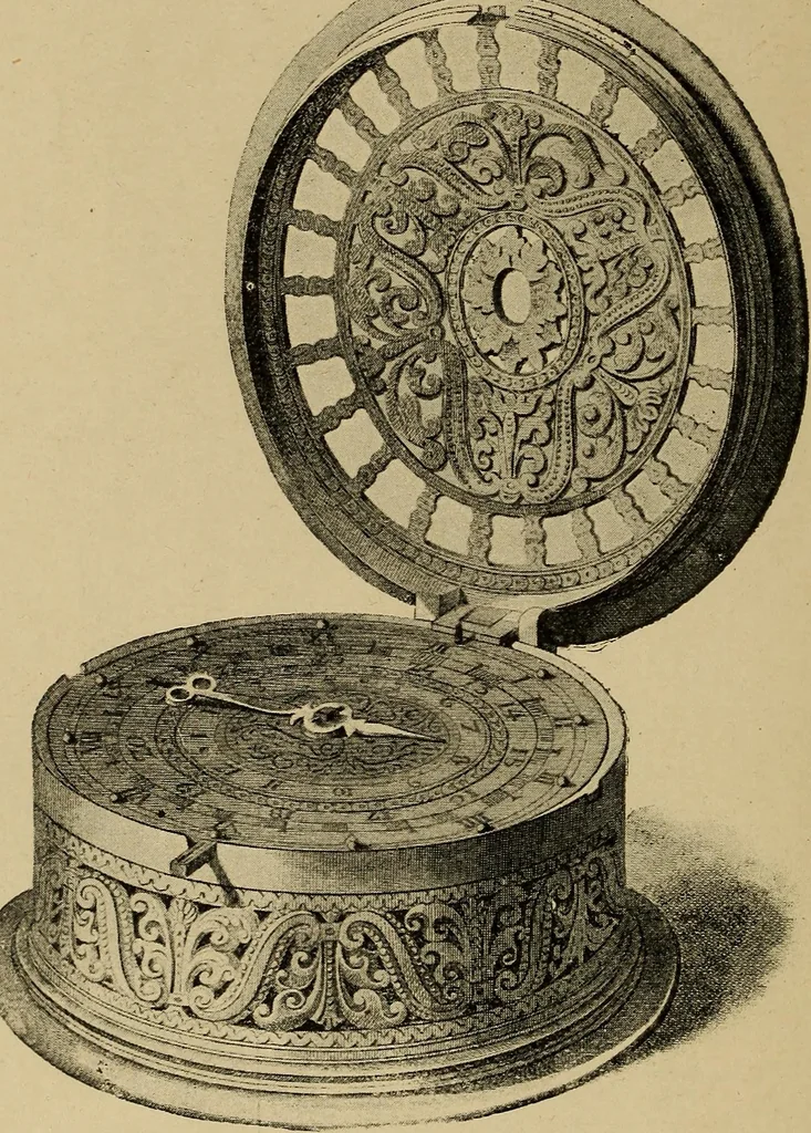 An illustration from Old clocks and watches & their makers : being an historical and descriptive account of the different styles of clocks and watches of the past, in England and abroad, to which is added a list of nearly twelve thousand makers, 1922, leaf 85