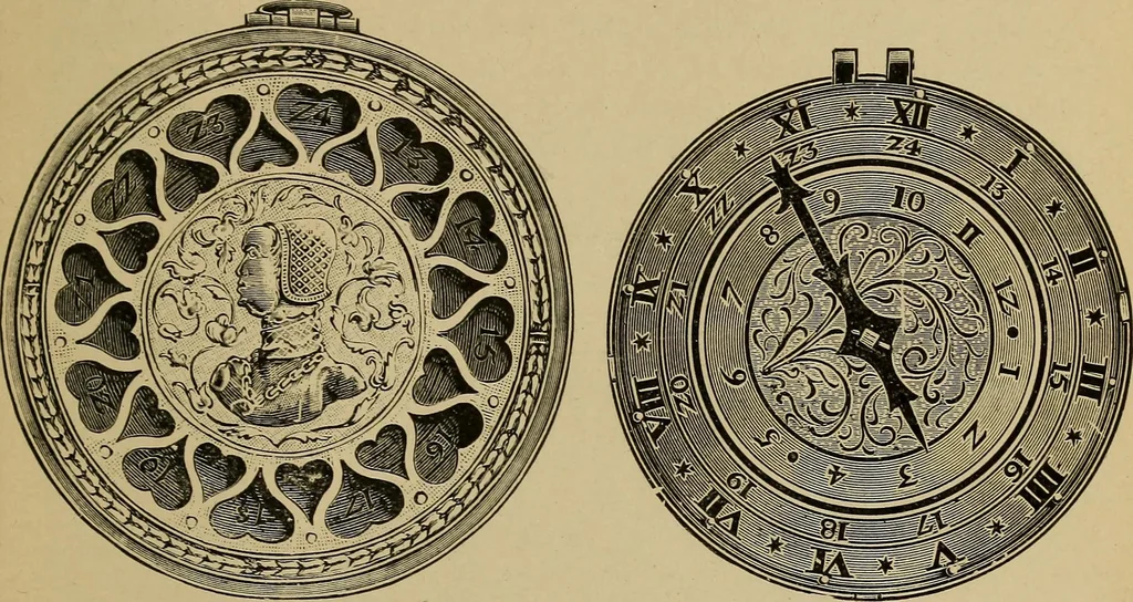 An illustration from Old clocks and watches & their makers : being an historical and descriptive account of the different styles of clocks and watches of the past, in England and abroad, to which is added a list of nearly twelve thousand makers, 1922, leaf 86