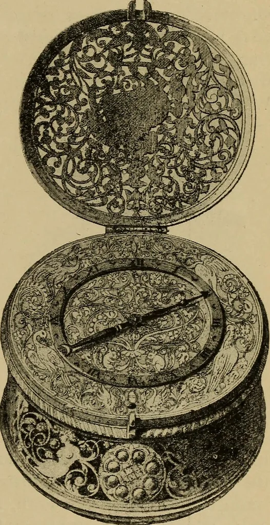 An illustration from Old clocks and watches & their makers : being an historical and descriptive account of the different styles of clocks and watches of the past, in England and abroad, to which is added a list of nearly twelve thousand makers, 1922, leaf 94