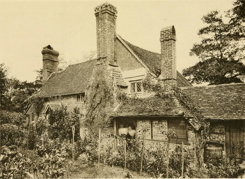 An illustration from Old cottages & farm-houses in Surrey / illustrated on one hundred collotype plates from photographs specially taken by W. Galsworthy Davie, with an introduction and numerous sketches by W. Curtis Green, 1908, leaf 108
