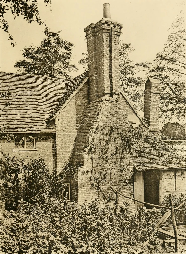 An illustration from Old cottages & farm-houses in Surrey / illustrated on one hundred collotype plates from photographs specially taken by W. Galsworthy Davie, with an introduction and numerous sketches by W. Curtis Green, 1908, leaf 110