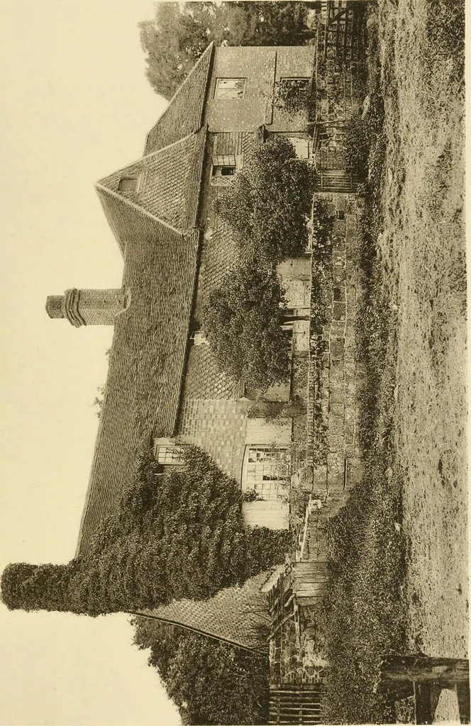 An illustration from Old cottages & farm-houses in Surrey / illustrated on one hundred collotype plates from photographs specially taken by W. Galsworthy Davie, with an introduction and numerous sketches by W. Curtis Green, 1908, leaf 116