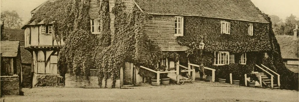 An illustration from Old cottages & farm-houses in Surrey / illustrated on one hundred collotype plates from photographs specially taken by W. Galsworthy Davie, with an introduction and numerous sketches by W. Curtis Green, 1908, leaf 120