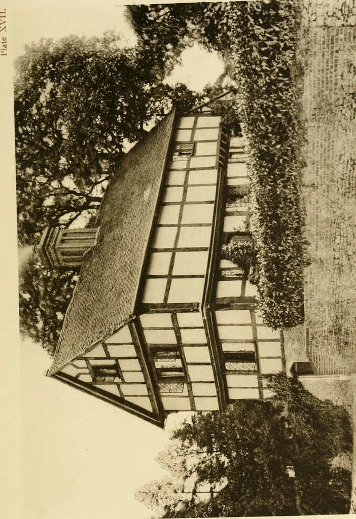 An illustration from Old cottages & farm-houses in Surrey / illustrated on one hundred collotype plates from photographs specially taken by W. Galsworthy Davie, with an introduction and numerous sketches by W. Curtis Green, 1908, leaf 122