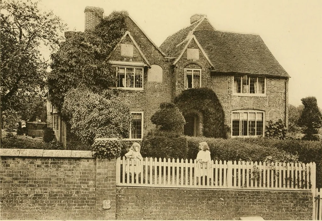 An illustration from Old cottages & farm-houses in Surrey / illustrated on one hundred collotype plates from photographs specially taken by W. Galsworthy Davie, with an introduction and numerous sketches by W. Curtis Green, 1908, leaf 130