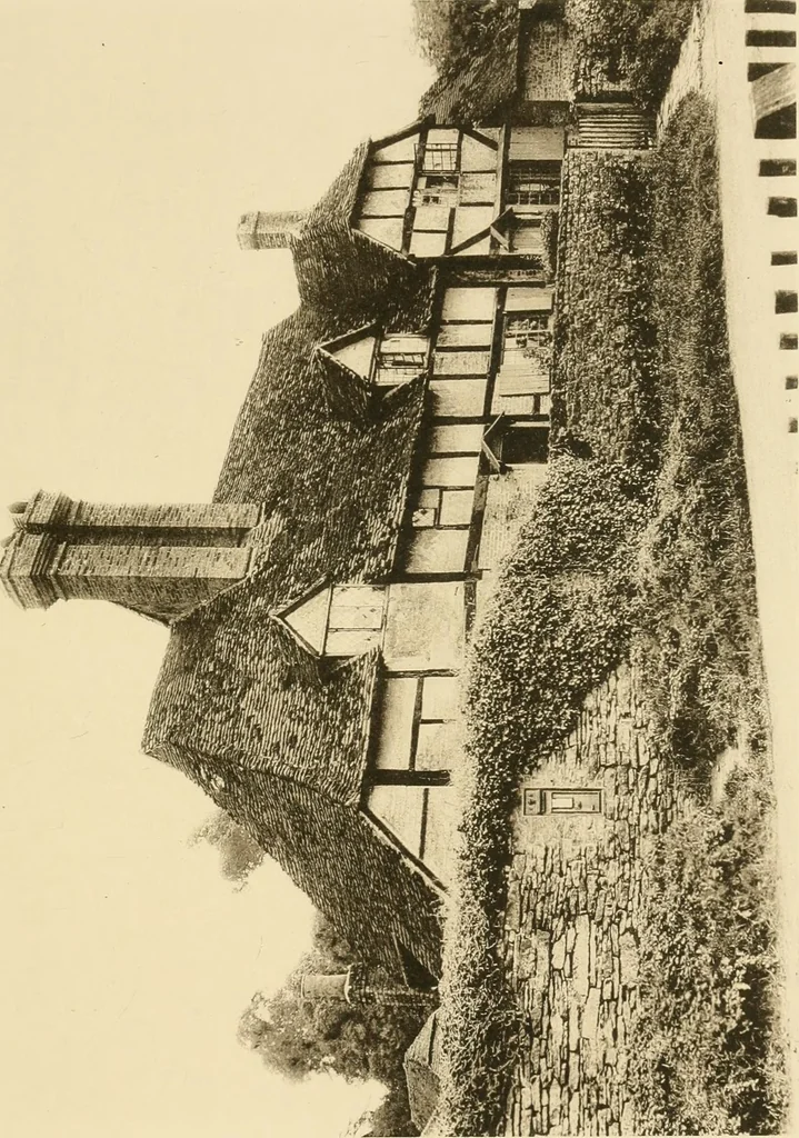 An illustration from Old cottages & farm-houses in Surrey / illustrated on one hundred collotype plates from photographs specially taken by W. Galsworthy Davie, with an introduction and numerous sketches by W. Curtis Green, 1908, leaf 132