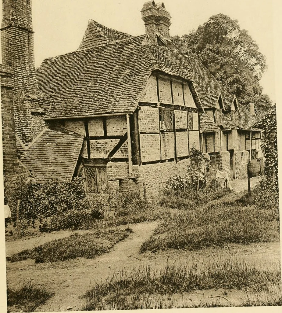 An illustration from Old cottages & farm-houses in Surrey / illustrated on one hundred collotype plates from photographs specially taken by W. Galsworthy Davie, with an introduction and numerous sketches by W. Curtis Green, 1908, leaf 134