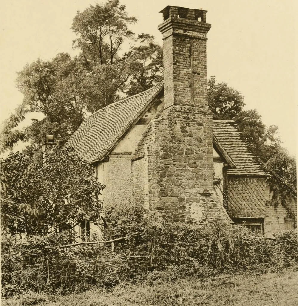 An illustration from Old cottages & farm-houses in Surrey / illustrated on one hundred collotype plates from photographs specially taken by W. Galsworthy Davie, with an introduction and numerous sketches by W. Curtis Green, 1908, leaf 138