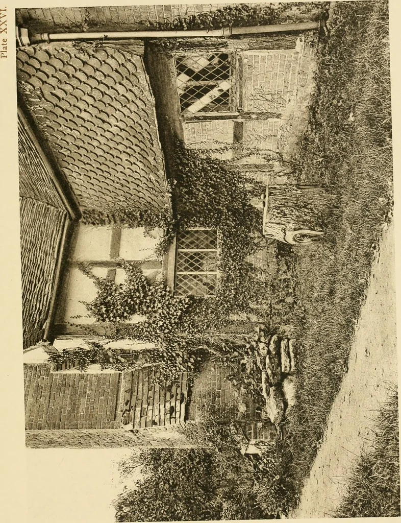 An illustration from Old cottages & farm-houses in Surrey / illustrated on one hundred collotype plates from photographs specially taken by W. Galsworthy Davie, with an introduction and numerous sketches by W. Curtis Green, 1908, leaf 140