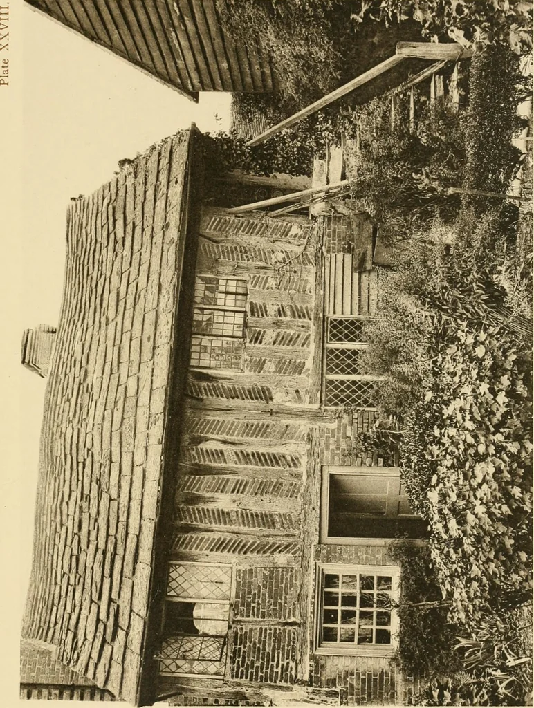An illustration from Old cottages & farm-houses in Surrey / illustrated on one hundred collotype plates from photographs specially taken by W. Galsworthy Davie, with an introduction and numerous sketches by W. Curtis Green, 1908, leaf 144