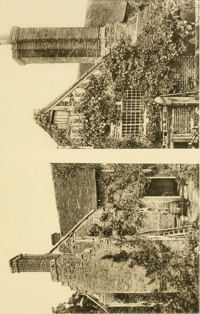 An illustration from Old cottages & farm-houses in Surrey / illustrated on one hundred collotype plates from photographs specially taken by W. Galsworthy Davie, with an introduction and numerous sketches by W. Curtis Green, 1908, leaf 146
