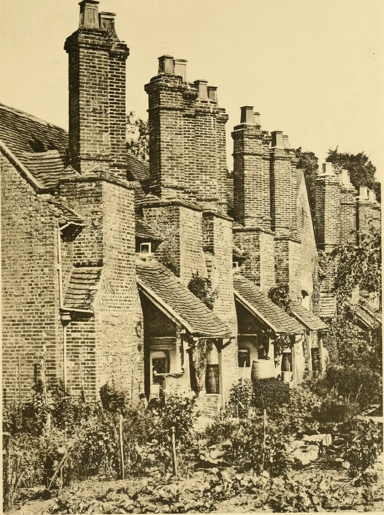 An illustration from Old cottages & farm-houses in Surrey / illustrated on one hundred collotype plates from photographs specially taken by W. Galsworthy Davie, with an introduction and numerous sketches by W. Curtis Green, 1908, leaf 150