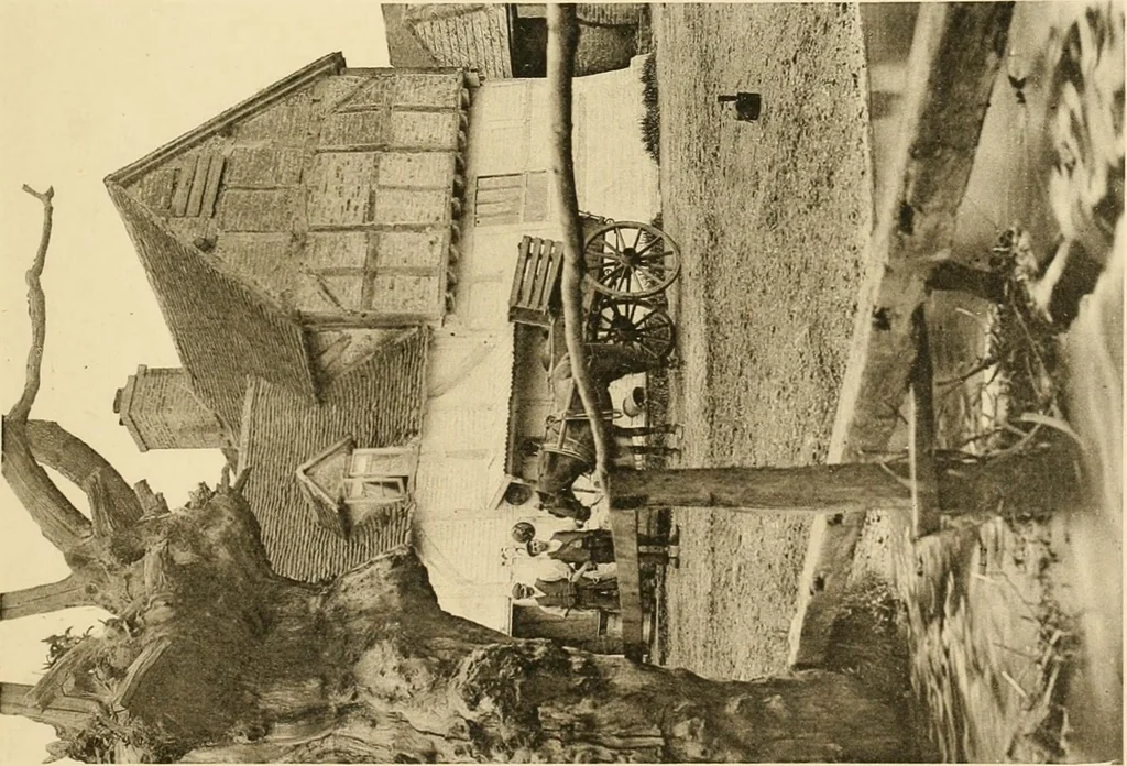 An illustration from Old cottages & farm-houses in Surrey / illustrated on one hundred collotype plates from photographs specially taken by W. Galsworthy Davie, with an introduction and numerous sketches by W. Curtis Green, 1908, leaf 158