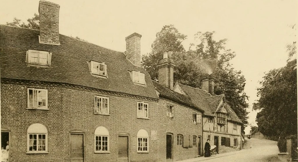 An illustration from Old cottages & farm-houses in Surrey / illustrated on one hundred collotype plates from photographs specially taken by W. Galsworthy Davie, with an introduction and numerous sketches by W. Curtis Green, 1908, leaf 160