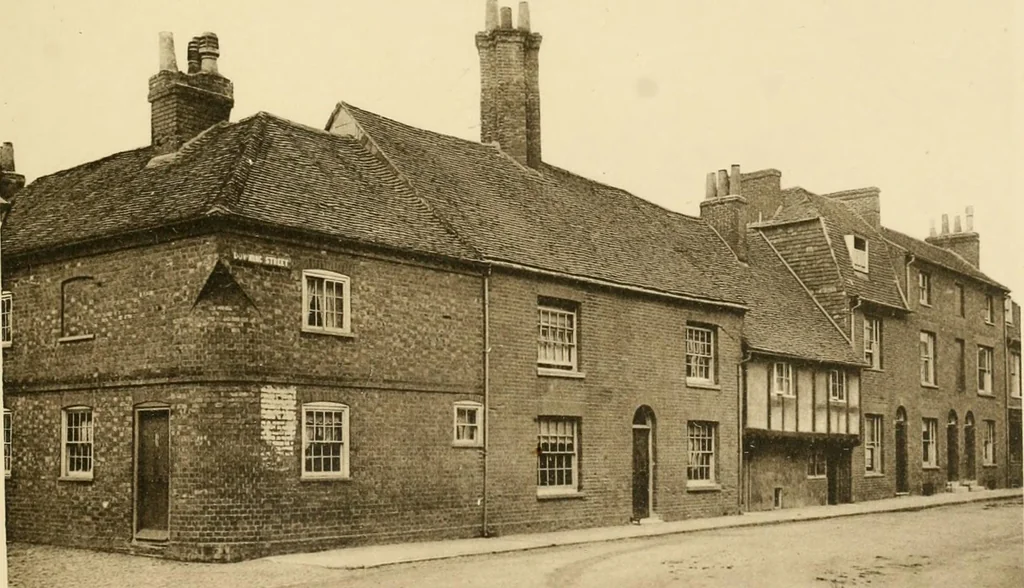 An illustration from Old cottages & farm-houses in Surrey / illustrated on one hundred collotype plates from photographs specially taken by W. Galsworthy Davie, with an introduction and numerous sketches by W. Curtis Green, 1908, leaf 160