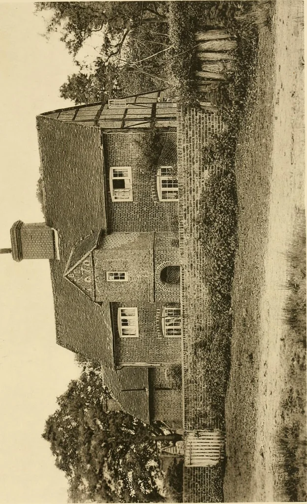 An illustration from Old cottages & farm-houses in Surrey / illustrated on one hundred collotype plates from photographs specially taken by W. Galsworthy Davie, with an introduction and numerous sketches by W. Curtis Green, 1908, leaf 168
