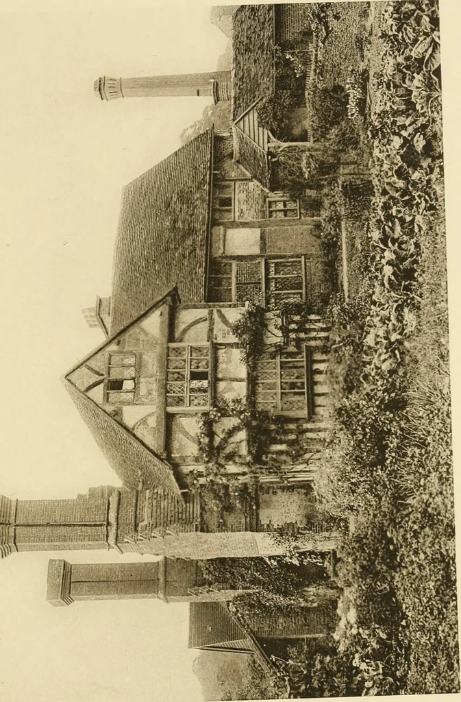 An illustration from Old cottages & farm-houses in Surrey / illustrated on one hundred collotype plates from photographs specially taken by W. Galsworthy Davie, with an introduction and numerous sketches by W. Curtis Green, 1908, leaf 170