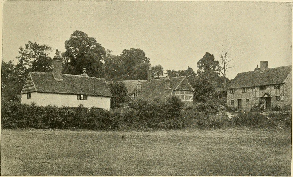An illustration from Old cottages & farm-houses in Surrey / illustrated on one hundred collotype plates from photographs specially taken by W. Galsworthy Davie, with an introduction and numerous sketches by W. Curtis Green, 1908, leaf 18