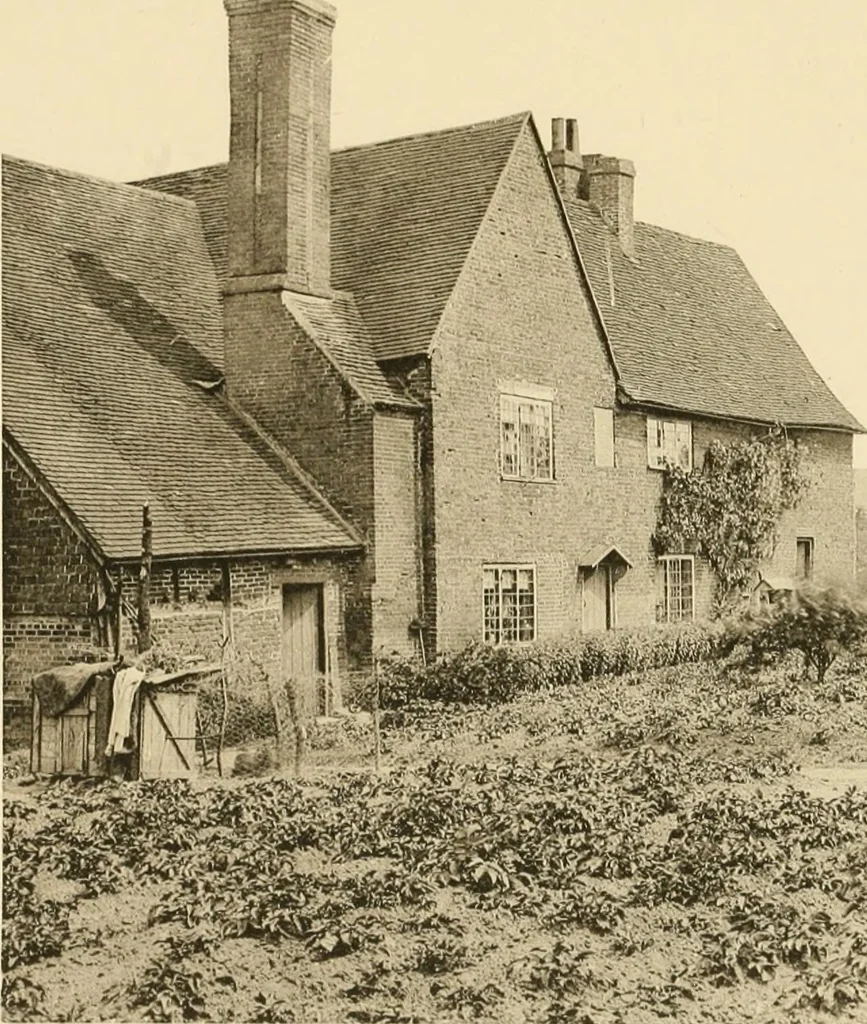 An illustration from Old cottages & farm-houses in Surrey / illustrated on one hundred collotype plates from photographs specially taken by W. Galsworthy Davie, with an introduction and numerous sketches by W. Curtis Green, 1908, leaf 180