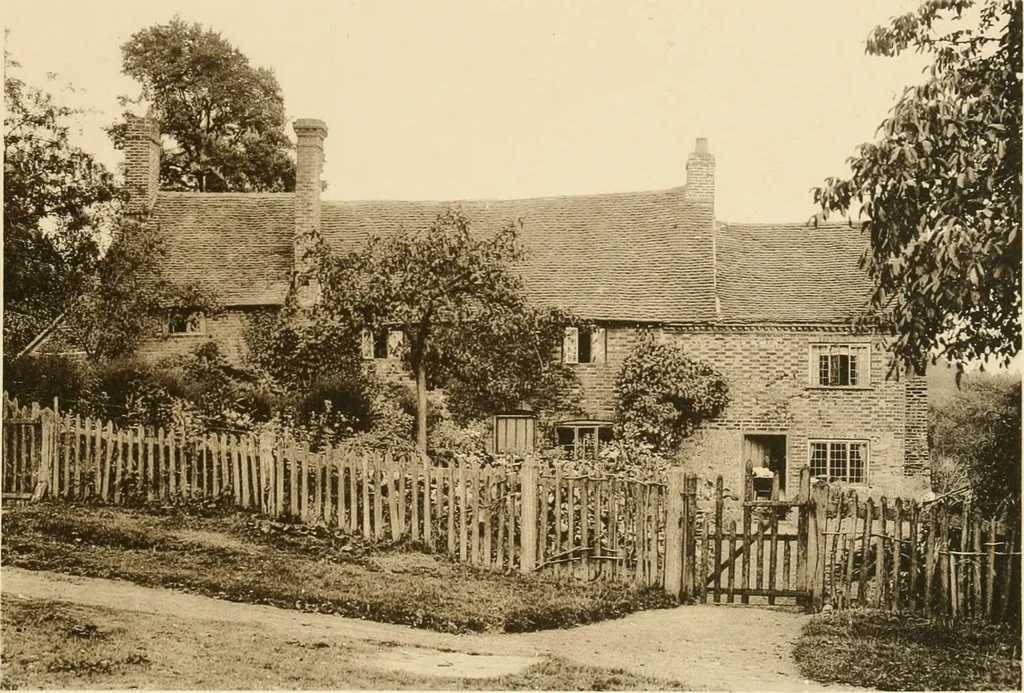 An illustration from Old cottages & farm-houses in Surrey / illustrated on one hundred collotype plates from photographs specially taken by W. Galsworthy Davie, with an introduction and numerous sketches by W. Curtis Green, 1908, leaf 200