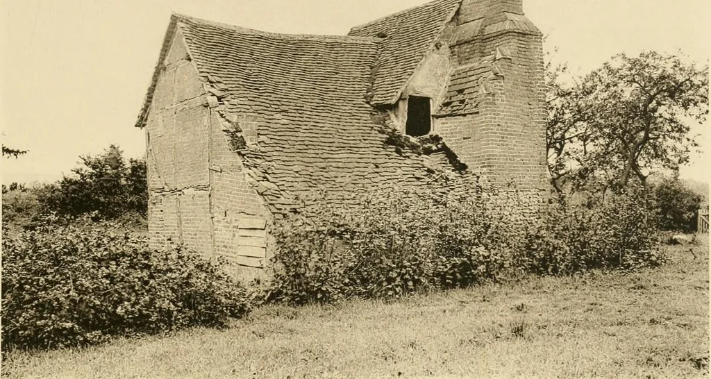 An illustration from Old cottages & farm-houses in Surrey / illustrated on one hundred collotype plates from photographs specially taken by W. Galsworthy Davie, with an introduction and numerous sketches by W. Curtis Green, 1908, leaf 202