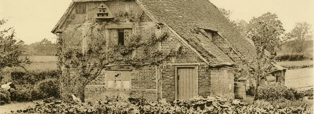 An illustration from Old cottages & farm-houses in Surrey / illustrated on one hundred collotype plates from photographs specially taken by W. Galsworthy Davie, with an introduction and numerous sketches by W. Curtis Green, 1908, leaf 202