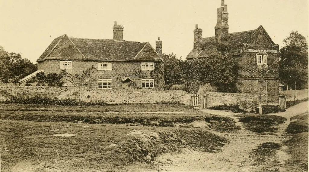 An illustration from Old cottages & farm-houses in Surrey / illustrated on one hundred collotype plates from photographs specially taken by W. Galsworthy Davie, with an introduction and numerous sketches by W. Curtis Green, 1908, leaf 204
