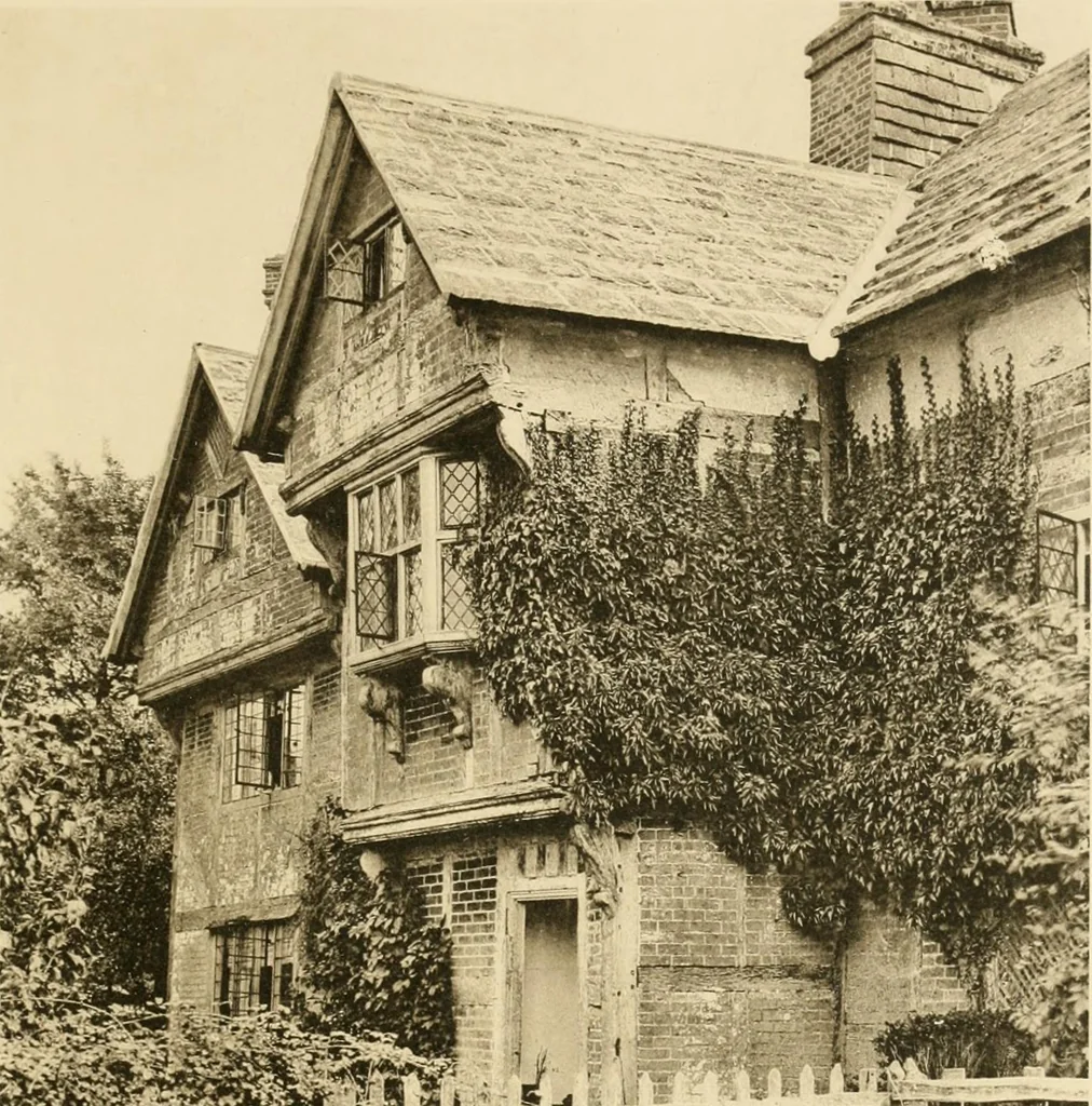 An illustration from Old cottages & farm-houses in Surrey / illustrated on one hundred collotype plates from photographs specially taken by W. Galsworthy Davie, with an introduction and numerous sketches by W. Curtis Green, 1908, leaf 212