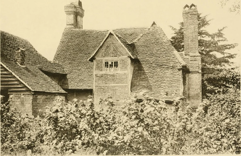 An illustration from Old cottages & farm-houses in Surrey / illustrated on one hundred collotype plates from photographs specially taken by W. Galsworthy Davie, with an introduction and numerous sketches by W. Curtis Green, 1908, leaf 230