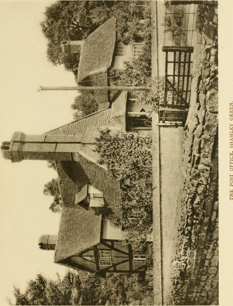 An illustration from Old cottages & farm-houses in Surrey / illustrated on one hundred collotype plates from photographs specially taken by W. Galsworthy Davie, with an introduction and numerous sketches by W. Curtis Green, 1908, leaf 232