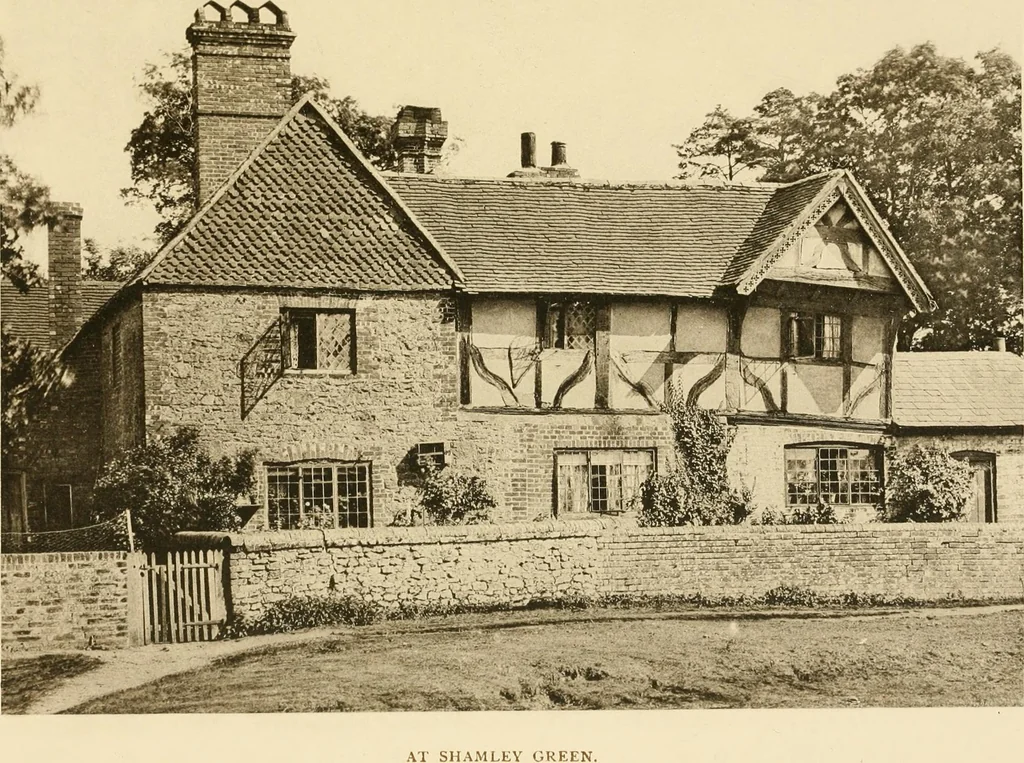 An illustration from Old cottages & farm-houses in Surrey / illustrated on one hundred collotype plates from photographs specially taken by W. Galsworthy Davie, with an introduction and numerous sketches by W. Curtis Green, 1908, leaf 234